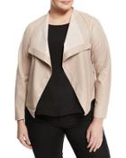 Aaron Faux-leather Jacket, Ivory,