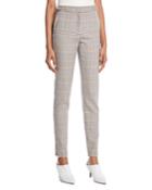 Lisa Skinny Plaid Wool Sportswear Pants