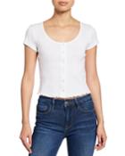 Mini Button Up Ribbed Tee