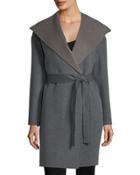 Cashmere-blend Double-face Hooded Wrap Coat