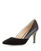 Kyle Suede/leather Pointed-toe Pump, Black
