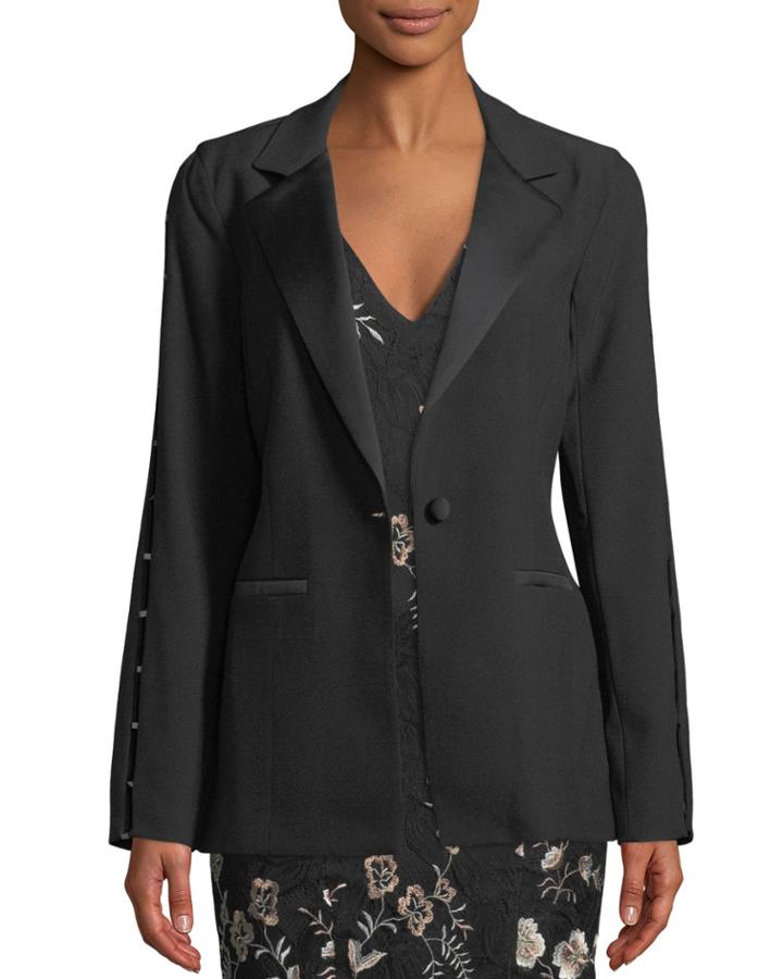 Sasha Ladder-sleeve Blazer Jacket