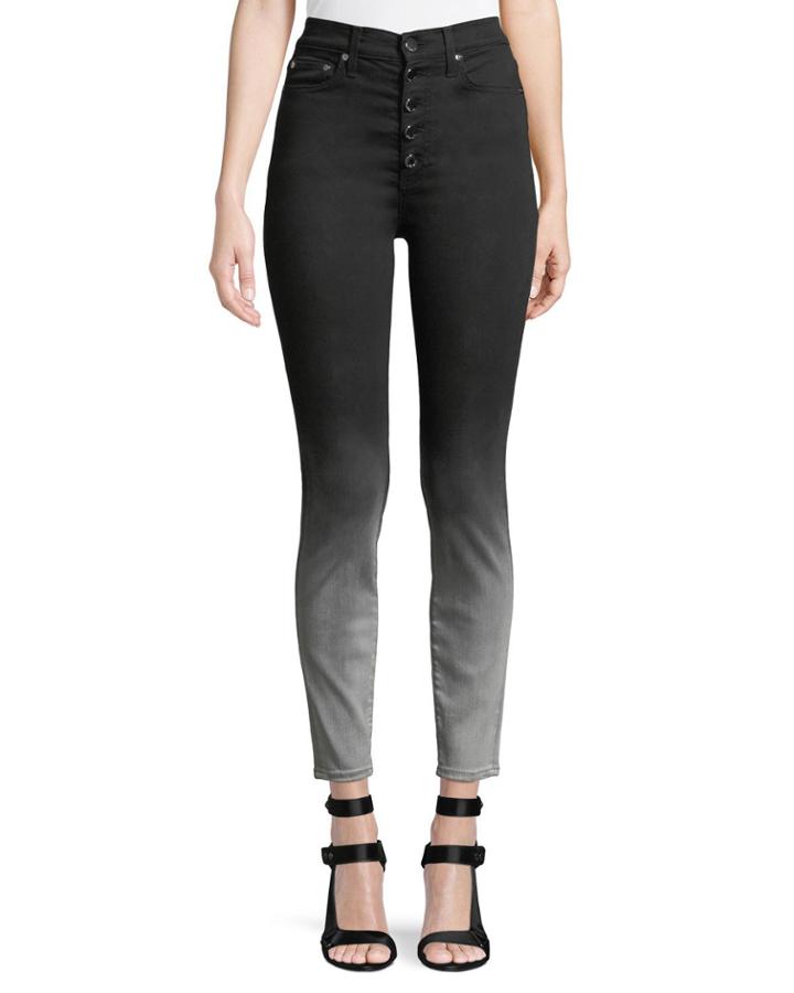 Good High-rise Faded Skinny Jeans With Exposed Fly