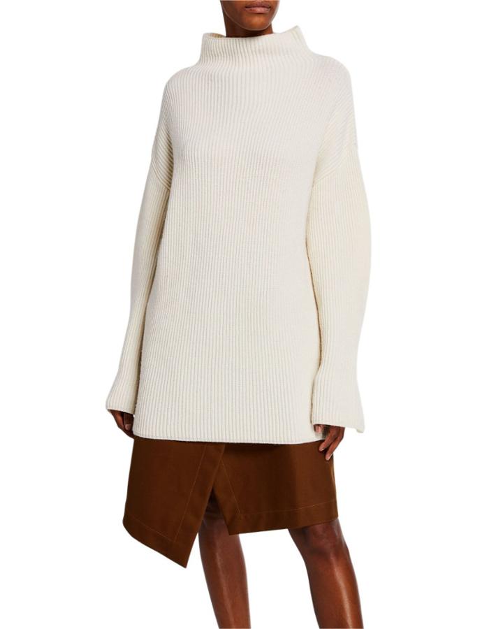 Ribbed Mock-neck Turtleneck