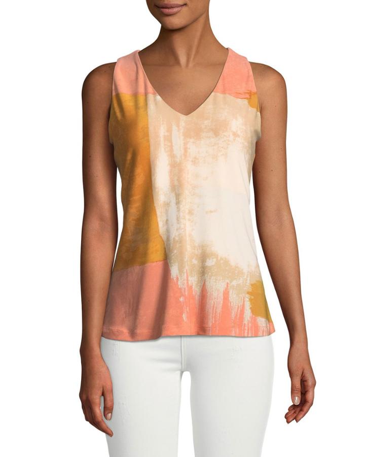 V-neck Brushstroke Tank