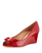 Sissi Mid-wedge Pumps, Rosso