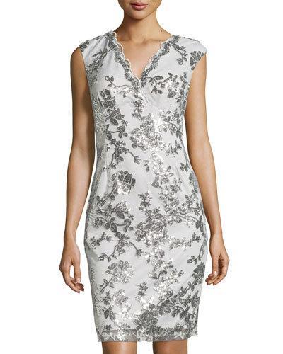 Swan Queen Sequined Sheath Dress,