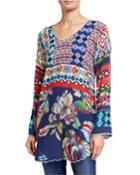 Otisenia Mixed-print Long-sleeve Tunic