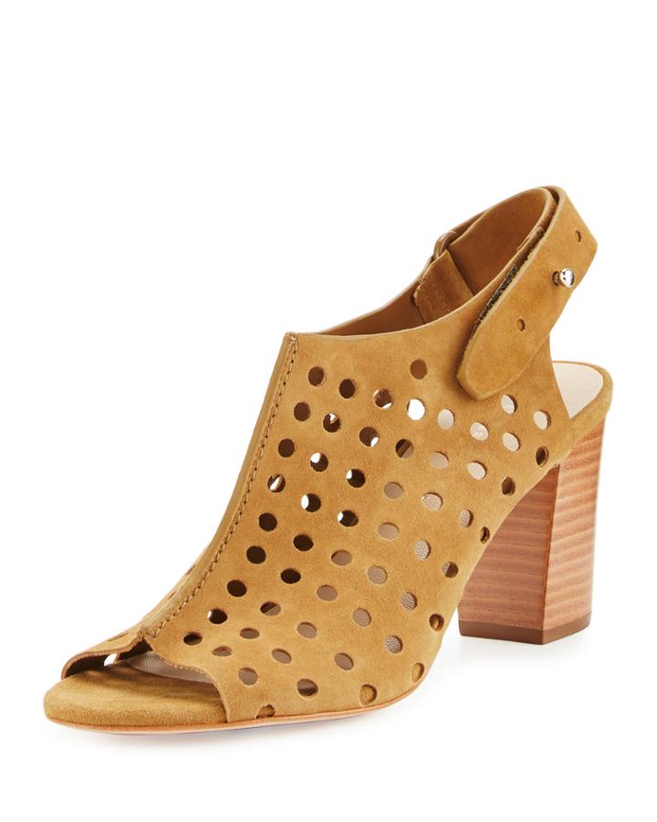 Alix Perforated Suede Sandals,