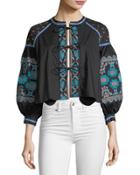 Chelsea Tie-front Embroidered Top