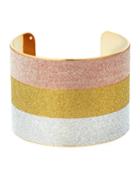 Tricolor Glitter Cuff Bracelet