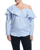 Off-the-shoulder Ruffled Shirt,
