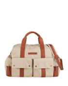 Men's Bicolor Nylon Travel Duffle Bag
