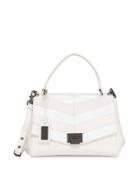 Remy Chevron Snake Embossed Leather Satchel Bag,