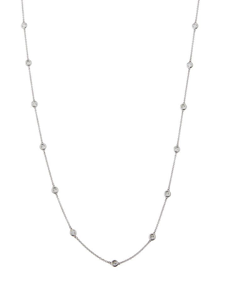 14k White Gold Diamond By-the-yard Necklace,