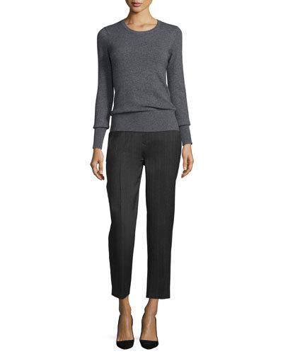 Tailored Slim-leg Ankle Trousers, Charcoal