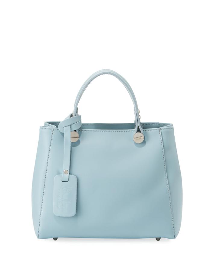 Leather Top-handle Crossbody Bag With