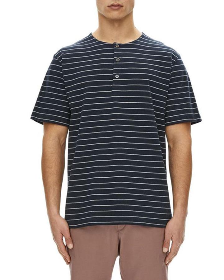 Relaxed Striped Short-sleeve Henley