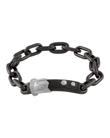 Two-tone Cable-chain Bracelet W/ Diamond Pave
