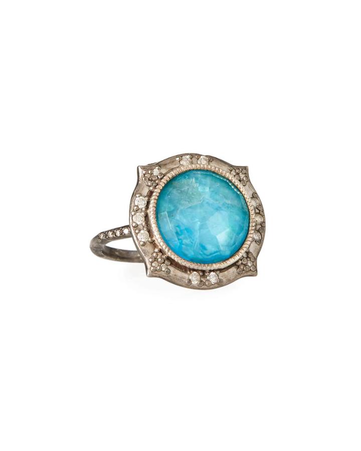 New World Round 12mm Apatite Doublet Ring,