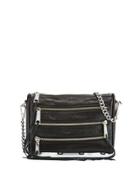 Mini 5-zip Convertible Crossbody Bag, Black