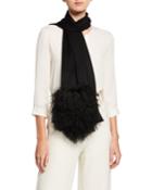 Cashmere Scarf With Fur Pockets