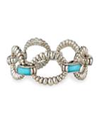 Maya Fluted Link Bracelet In Turquoise,