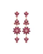 Linear Floral & Crystal Earrings