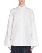 Button-front Flared Cotton