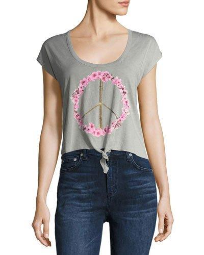 Peace Blossom Tie-front Tee