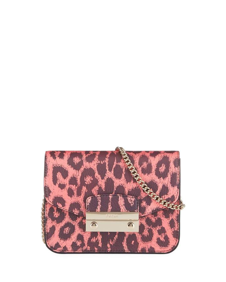 Julia Mini Leopard-print Leather Crossbody Bag
