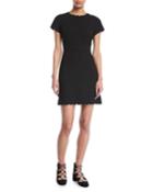 Santina Cap-sleeve Scalloped Fit-and-flare Dress