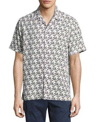 Leaves-print Short-sleeve