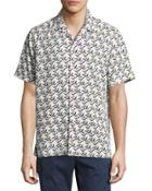 Leaves-print Short-sleeve