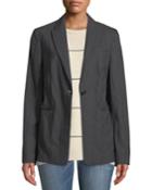 Stretch Wool Pinstripe Blazer Jacket