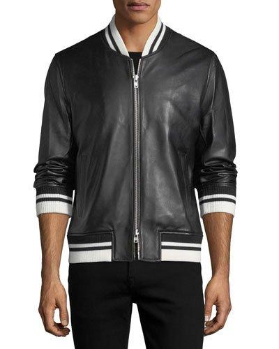 Patrick Leather Bomber Jacket