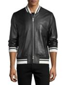 Patrick Leather Bomber Jacket