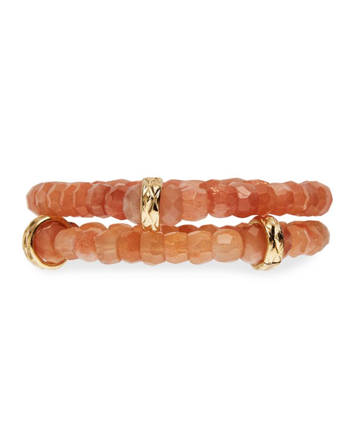 Moonstone Stretch Bracelet, Set Of