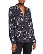 Floral Double-button Long-sleeve