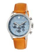 45mm Gage Leather Chronograph Watch, Blue