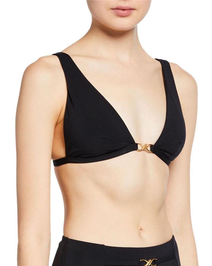 Adjustable-strap Triangle Bikini Top