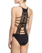 Modern Nomad Crocheted-back One-piece