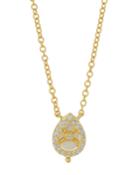 Small Teardrop Mother-of-pearl Cage Pendant Necklace