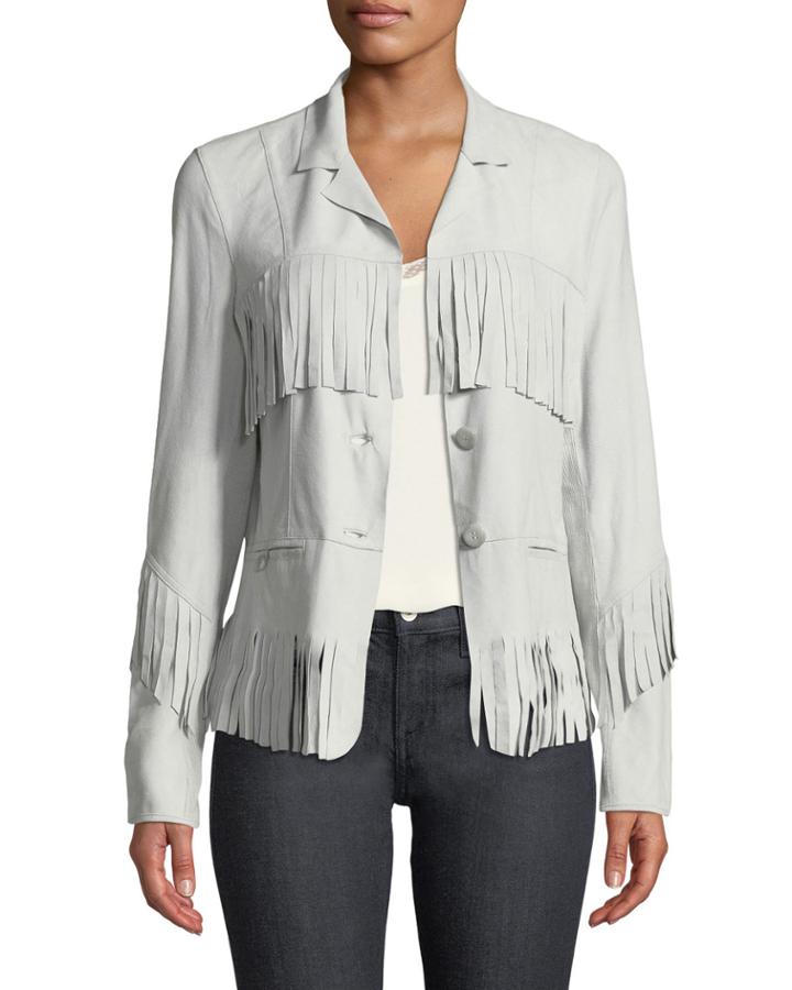 Fringed Washed-suede Jacket