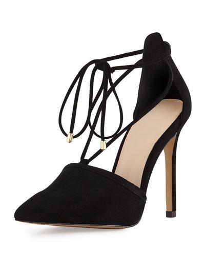 Nitta Suede Pointed-toe Pump, Black