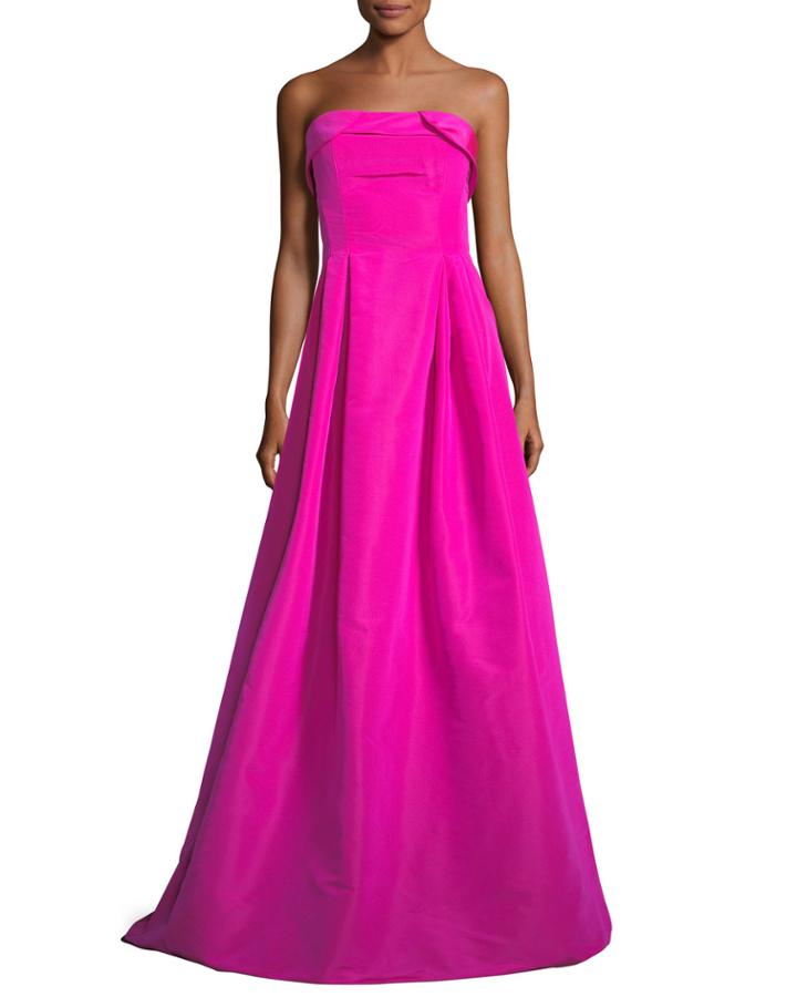 Rielle Silk Sleeveless Bustier Long Evening Gown