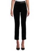 Stretch Velvet Straight Trousers