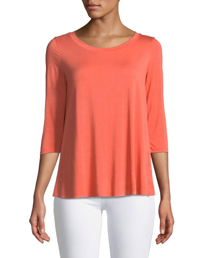 Split-back Crewneck Tee