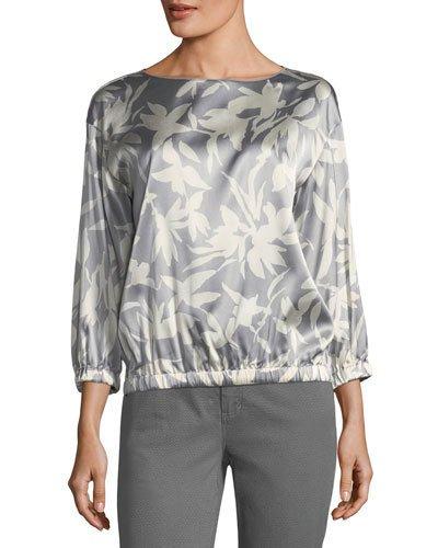 Evie Printed Charmeuse Blouse