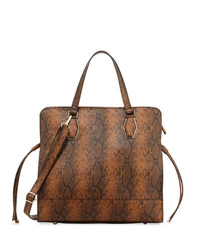 Sally Python-print Tote Bag